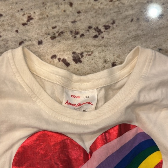 Hanna Andersson heart long sleeve top size 8 girls - Picture 3 of 3